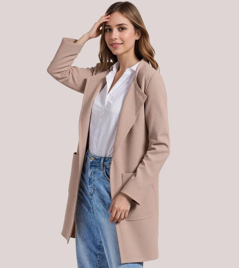 ANRABESS Long Cardigan Sweater Knit Open Front Coatigan size XL new with tags