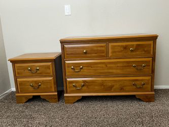 Wood Dresser with Nightstand Set