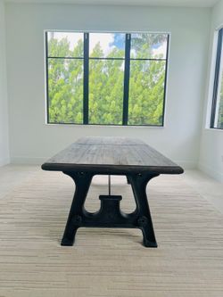 Restoration Hardware Factory Trestle Rectangular Dining Table