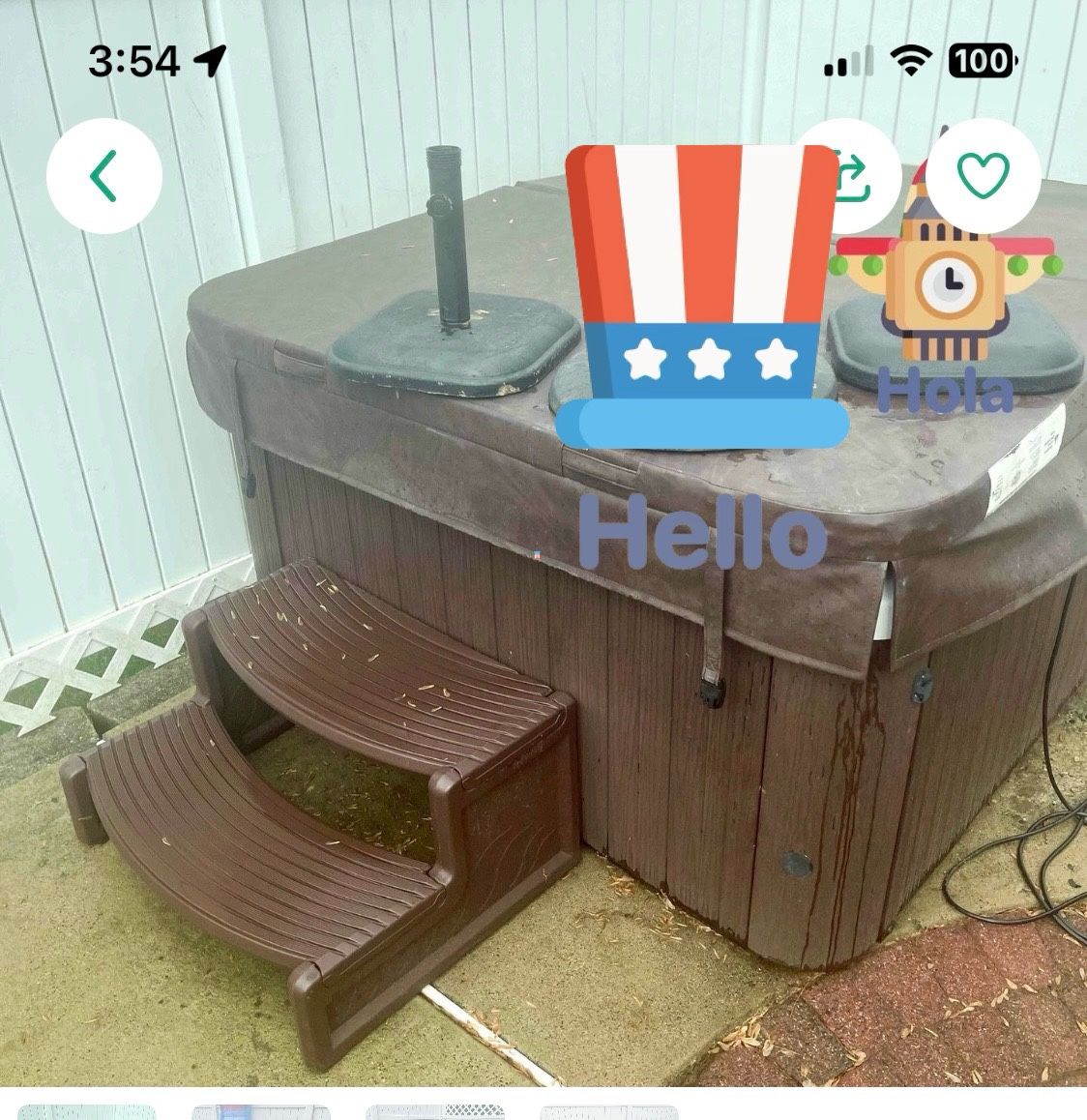 ONE BLACK WEIGHTED UMBRELLA STAND.