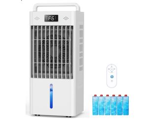 Portable Evaporative Air Cooler 3 Gallon Water Tank 6 Speeds Remote Control White