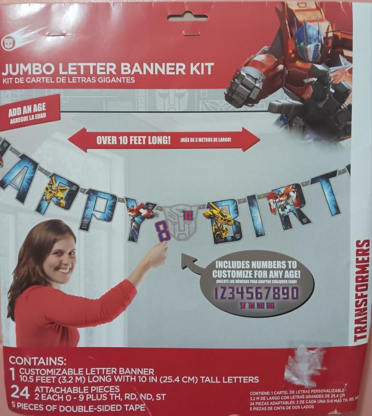 Transformer Happy Birthday Banner