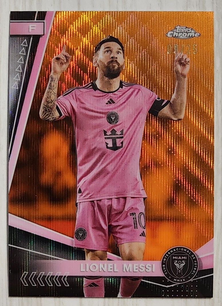 Lionel Messi 2024 Topps Chrome Card #10 Orange Refractor Limited Edition 9 of 25 Made