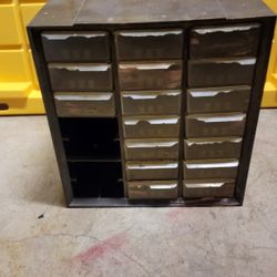 Dark green small parts drawers organizer