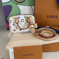 Authentic Louis Vuitton Nano Speedy Murakami Multicolor