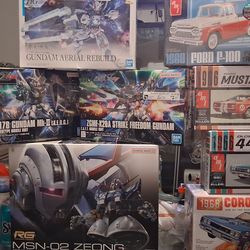 Gundam & Classic Car Model Kits (ask for prices)