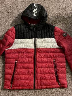 Clean Tommy Hilfiger puffer jacket Red/black/white colorblock Size XL