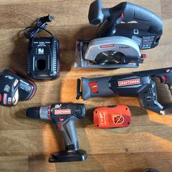$100 No Less Bargain Craftsman 19.2 Volt Four Tool Kit With Carry Bag Batteries And Charger