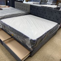 King size bed frame storage bed with mattress included 😮