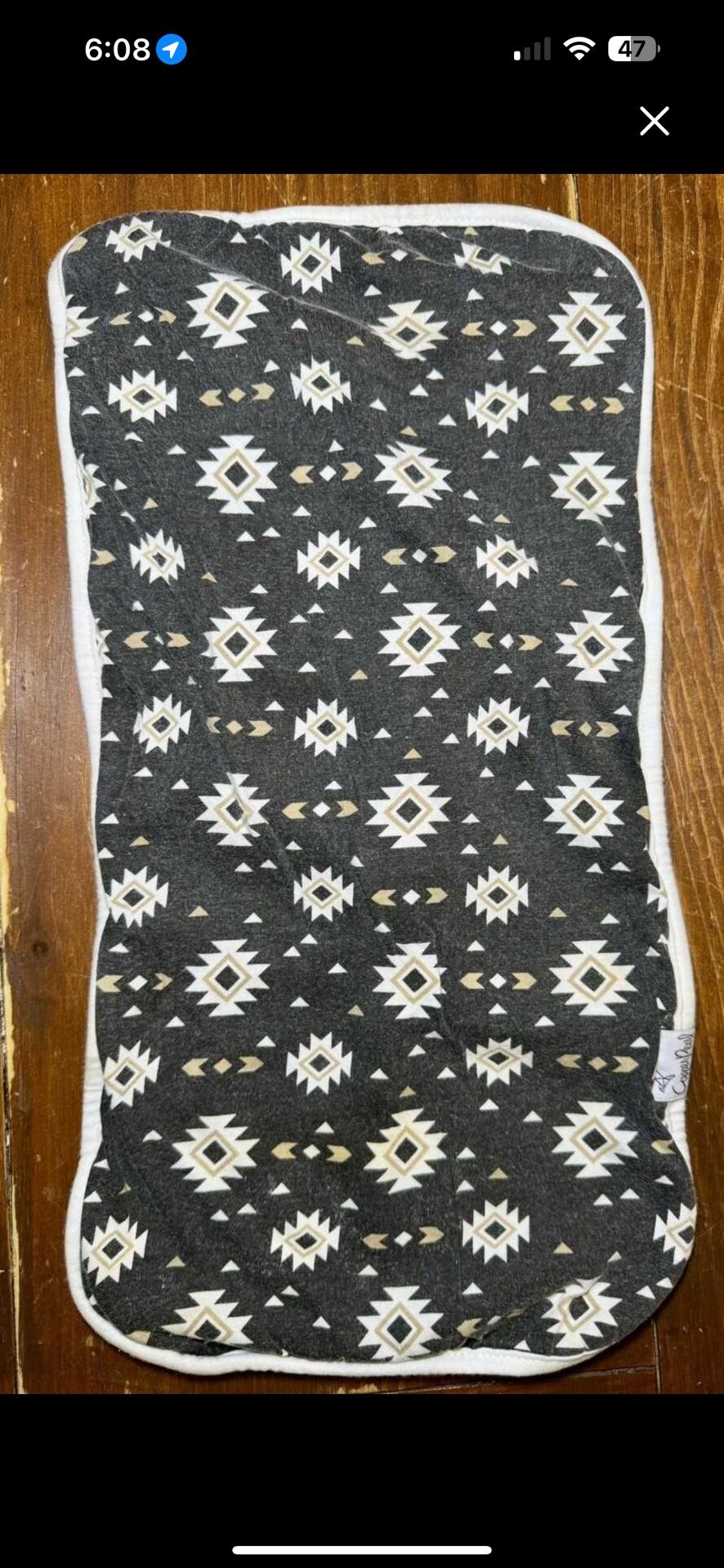 Copper Pearl Western Print Burp Cloth