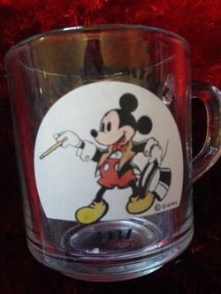 Mickey mouse 1937 glass coffe cup