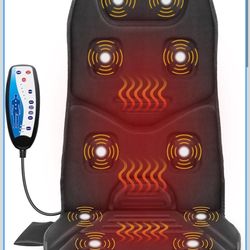 COMFIER Vibration Back Massager Seat Cushion with Heat,10 Motors Massage Chair Pad,Chair Massager for Pain Relief at Office/Home,Valentine’s Day Gifts