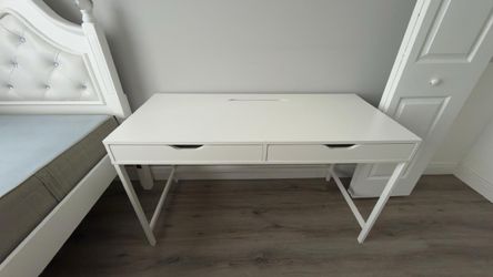 White Desk with Two Drawers. Ikea.