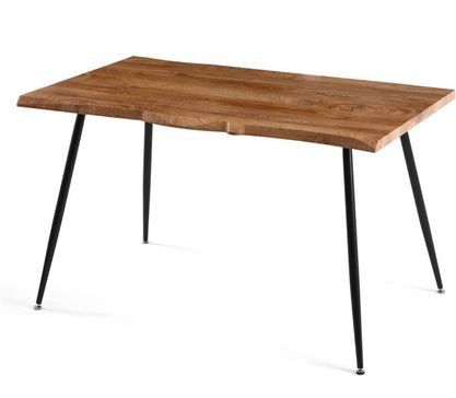 143 NORDICANA 47 in Modern Irregular Rectangle Faux Wood Grain Kitchen Dining Table for 4 Person