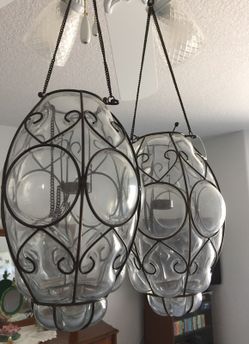 Glass Hanging candle holders