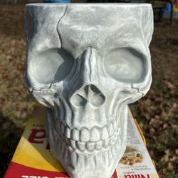 Concrete Skull Planter 