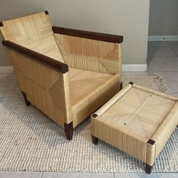 John Hutton for Donghia Lounge Chair&Ottoman, Merbau Collection