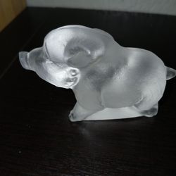 Goebel Bleikkristall Boar Pig Frosted Glass Figurine 