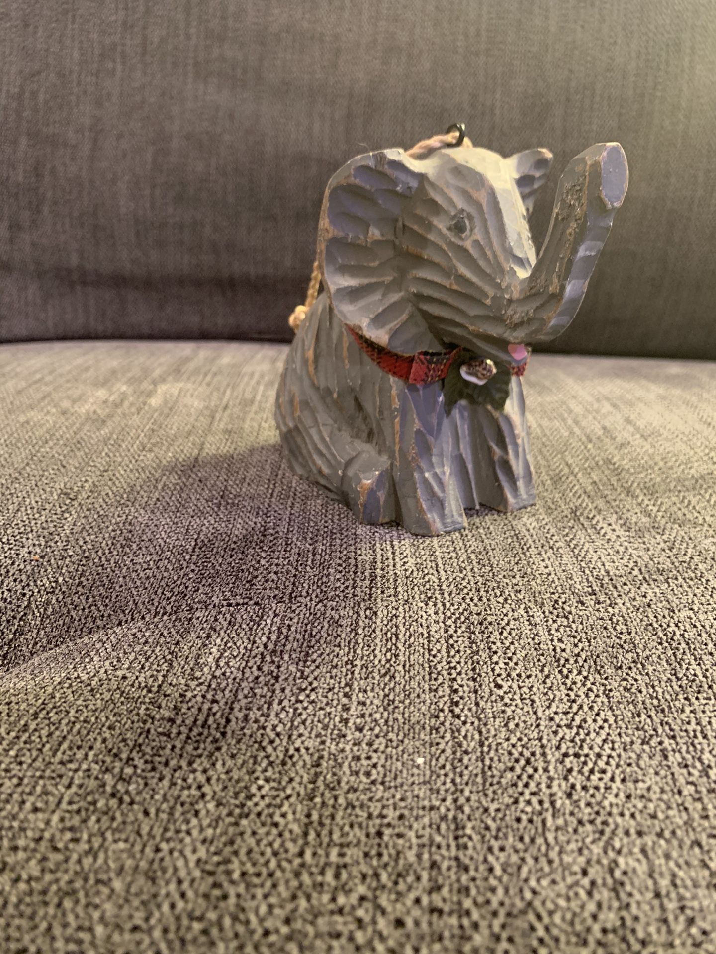 Wooden Elephant Christmas Ornament