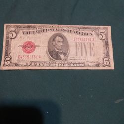 5 Dollar Bill 135 Obo