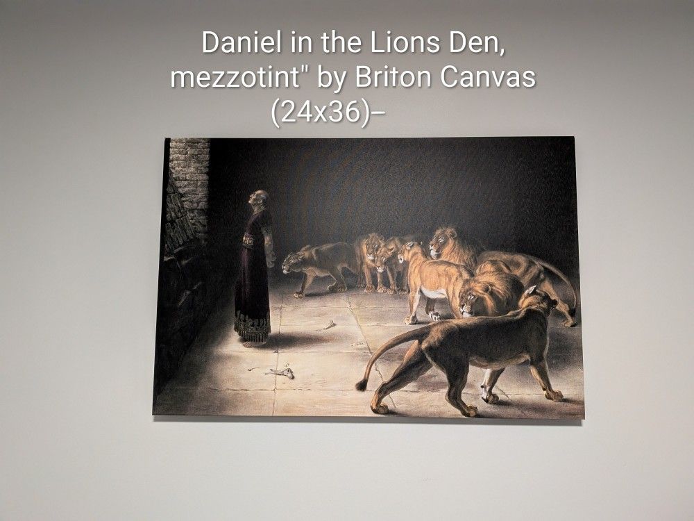 Daniel in the Lions’ Den Canvas Wall Art – 24x36 – Excellent Condition