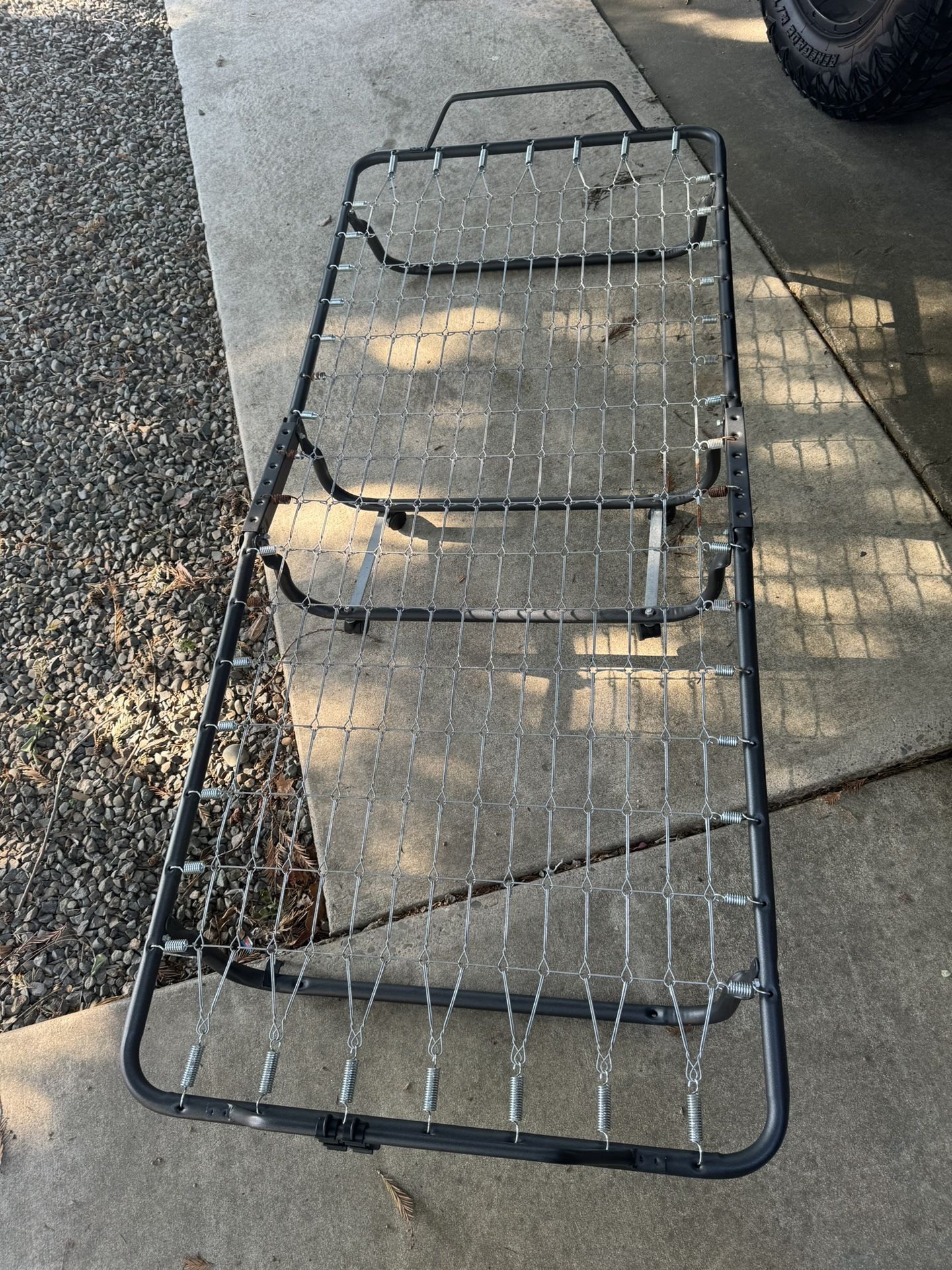 twin fold up bed just need mattress. great for camping