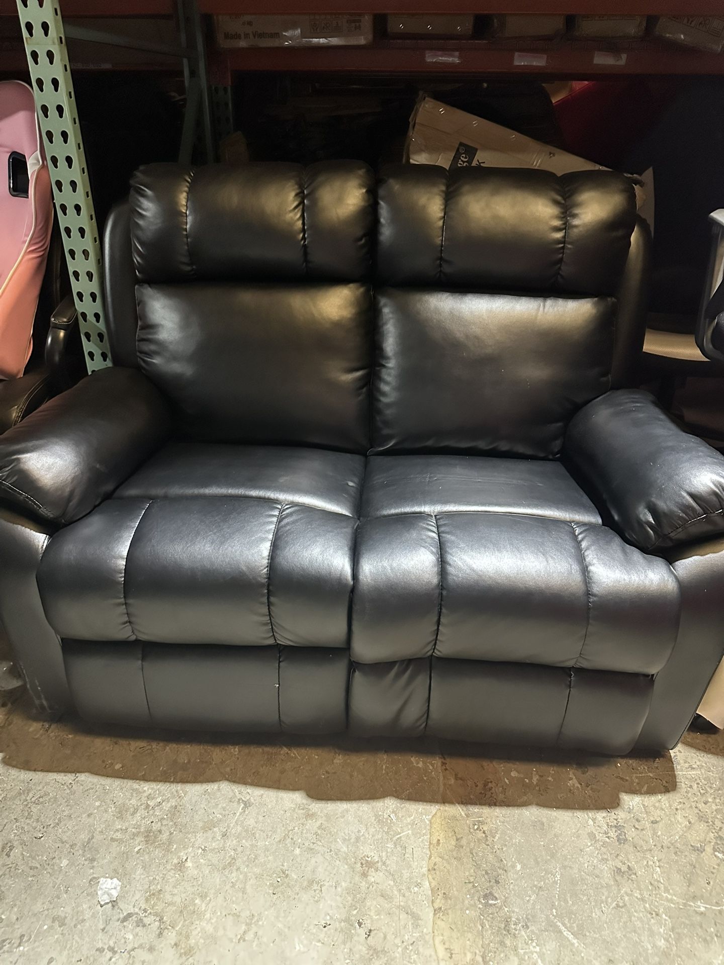 Recline Loveseat, Black Recliner Sofa 2 Seaters