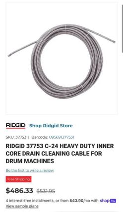 Rigid drain machine cable