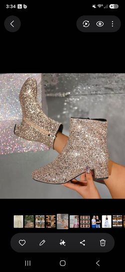 Gold glitter boots sz 7 worn once