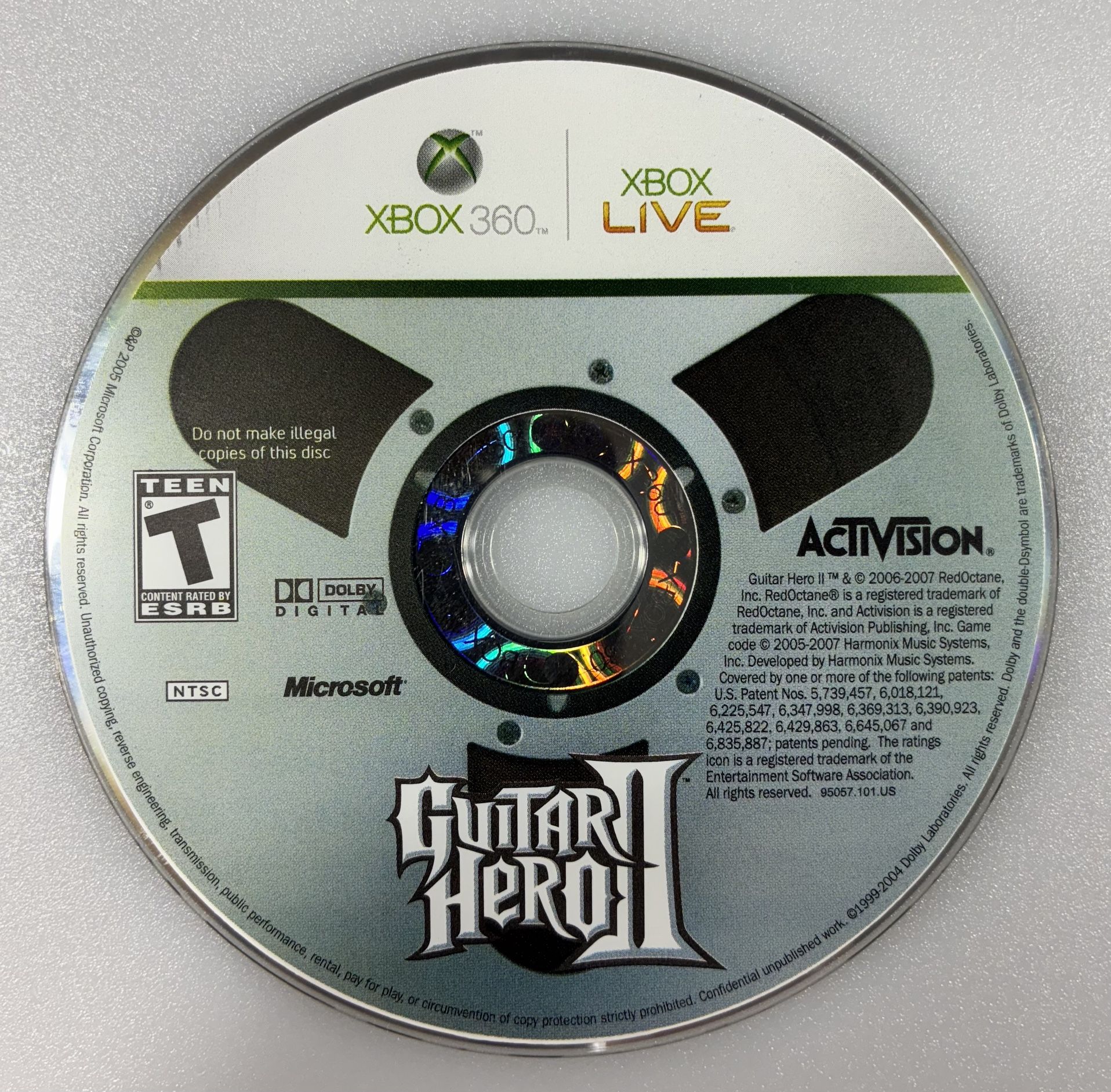 Guitar Hero II Activision 2007 Microsoft Xbox 360 Disc Only Tested