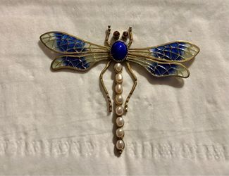 Sterling filigree Dragon fly vintage pin
