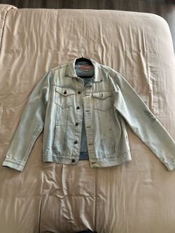 Light Wash Distressed Jean Jacket