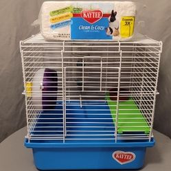 Kaytee My First Home Pet Hamster Habitat with Bedding, Water Bottle, Food Bowl, and Running Wheel 