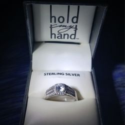 Sterling Silver 1 Carat Engagement Ring Size 8