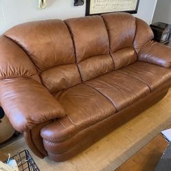Brown Leather Sofa 