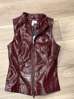 Bershka Faux Leather Zip-Up Top