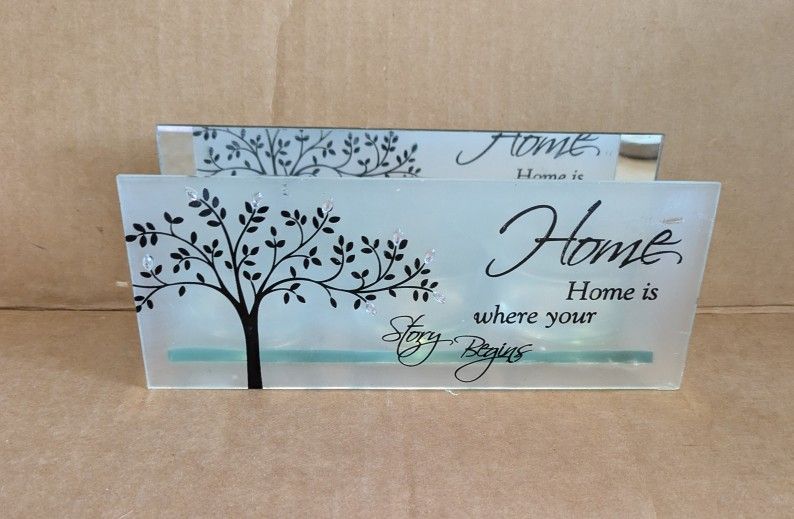 Candle Holder Set Of Three Glass Frame Inc Three T Light Candles