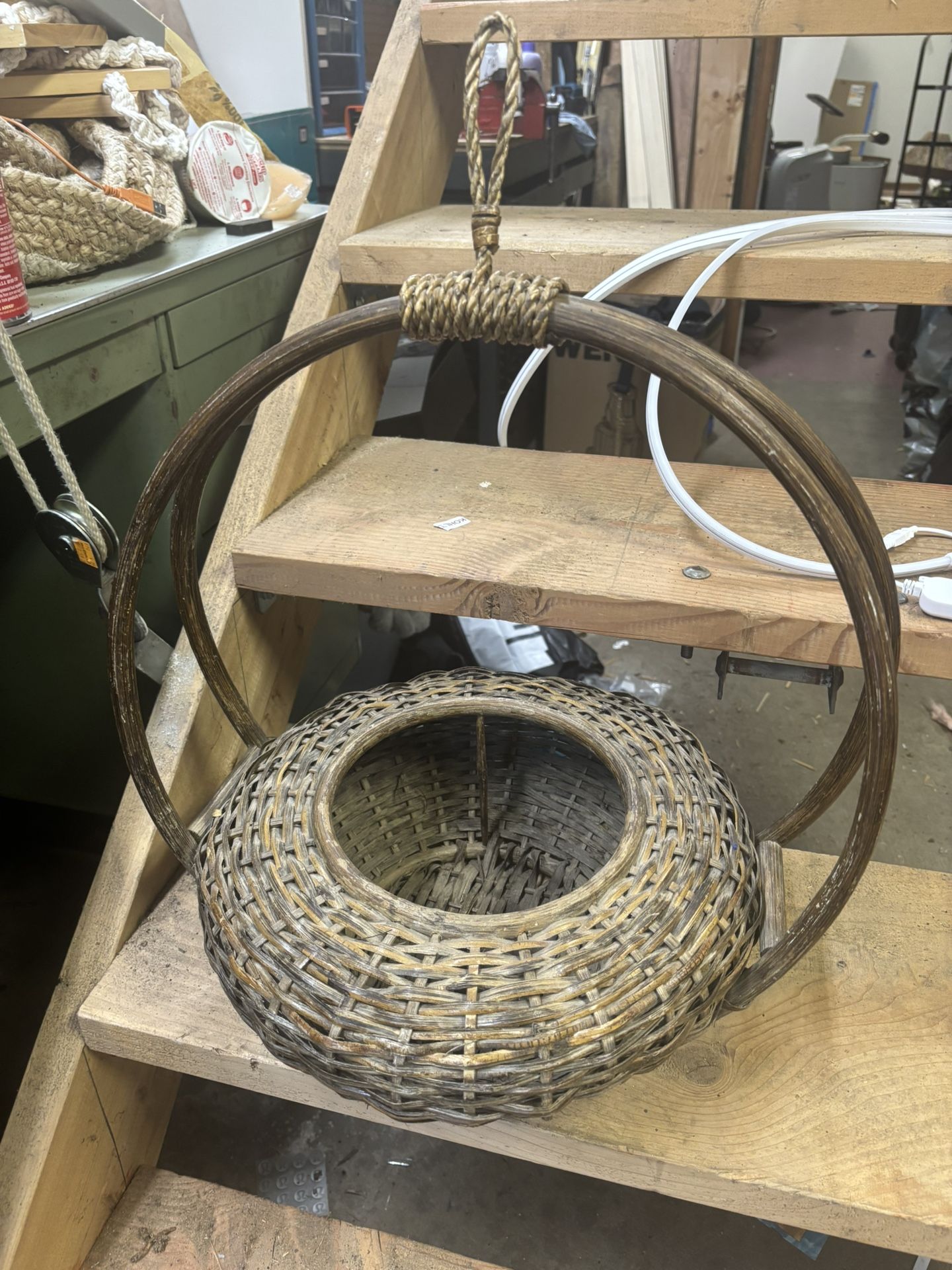 LOW PRICE MOVING- GORGEOUS HANGING PLANTER WICKER RATTAN