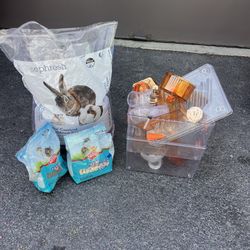 Hampers cage with accessories and food, can be 1 level or 2 levels