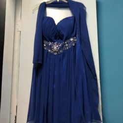 Vestido De  Coktel Total Blue ,Talla  12 $40.00