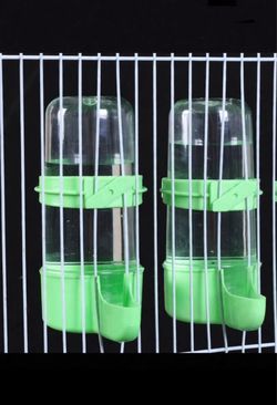 240ml Bird Water Feeder Bundle (2) – Green Cage Water Dispenser, New