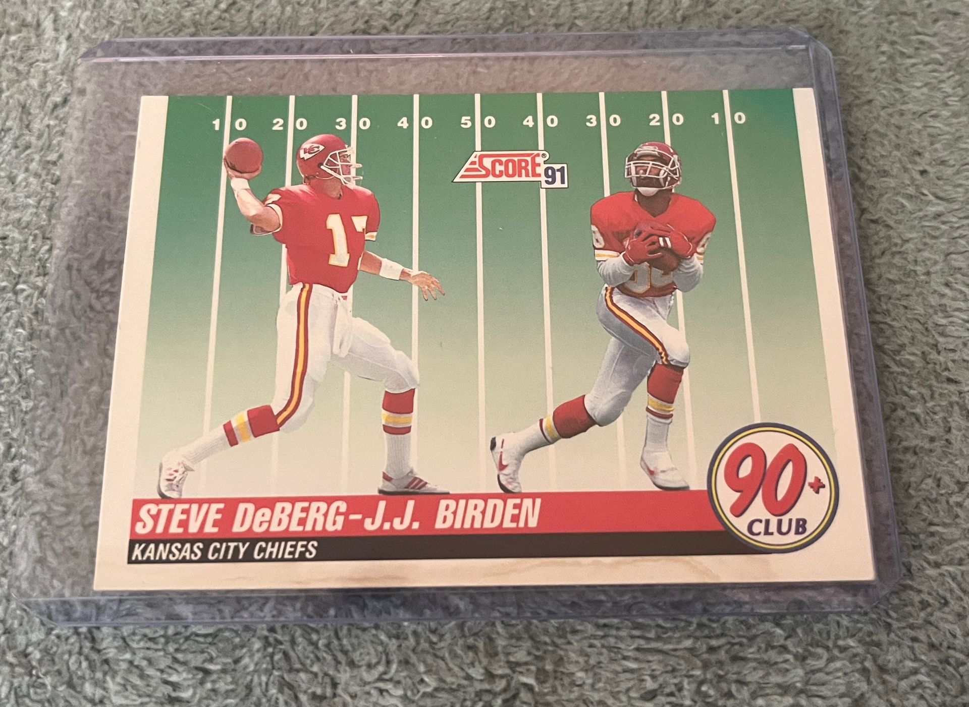 1991 Score  #326 Steve DeBerg / J.J. Birden 90+ Clubs  - Kansas City Chiefs