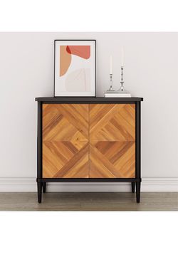 Lenia 30.3" Tall Solid Wood Sideboard Cabinet with Storage