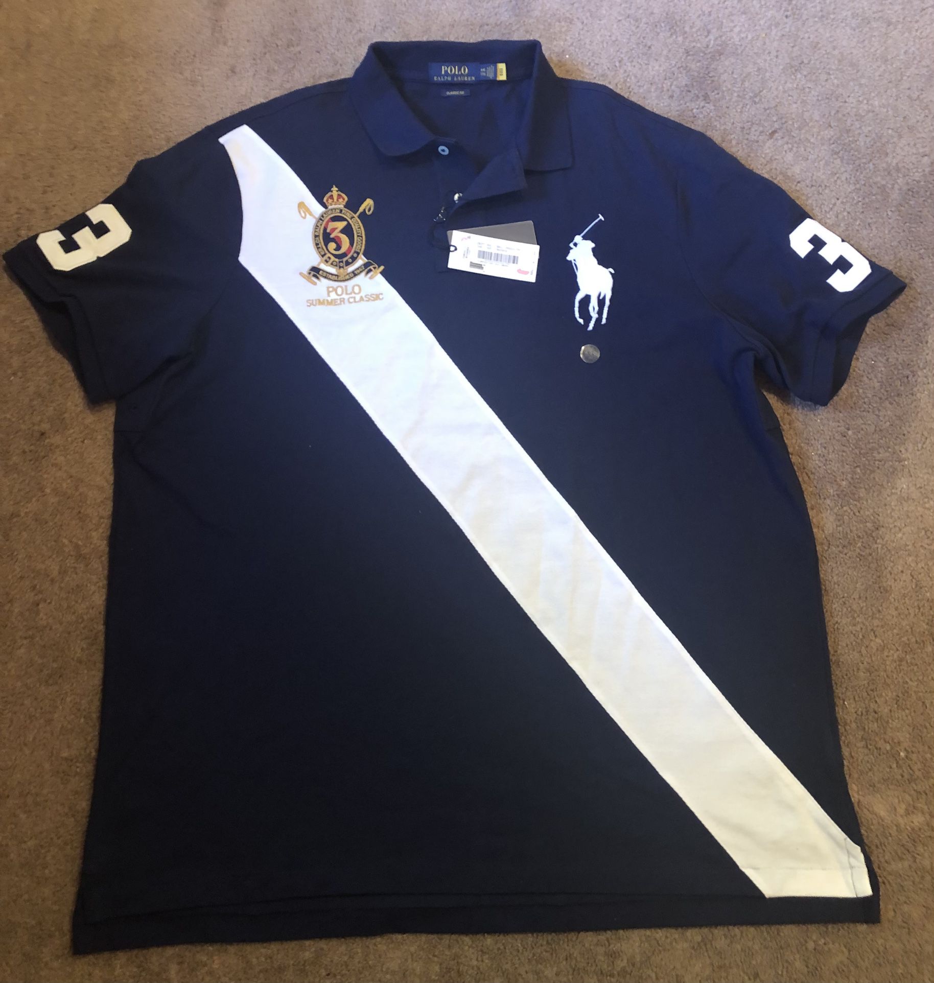 NWT MENS *POLO RALPH LAUREN* CLASSIC FIT BIG PONY RUGBY POLO SHIRT XXL $99