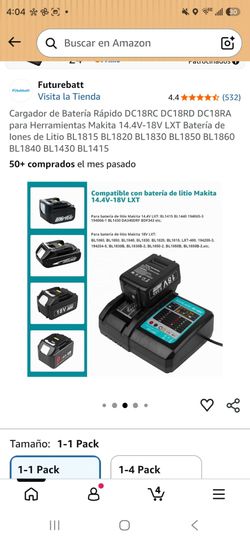 Cargador de Batería Rápido DC18RC DC18RD DC18RA para Herramientas Makita 14.4V-18V LXT Batería de Iones de Litio BL1815 BL1820 BL1830 BL1850 BL1860 BL