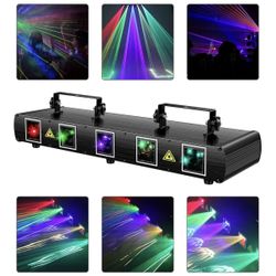 DJ Laser Light , 5 Beam Effect Sound Activated DJ Party Lights 