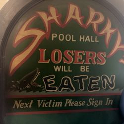 Pool Table Sharkys Chalk Board