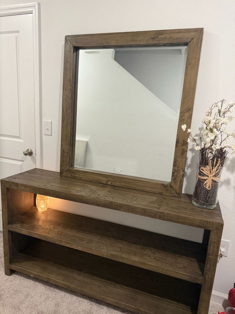 Solid Wood Vanity W Mirror 