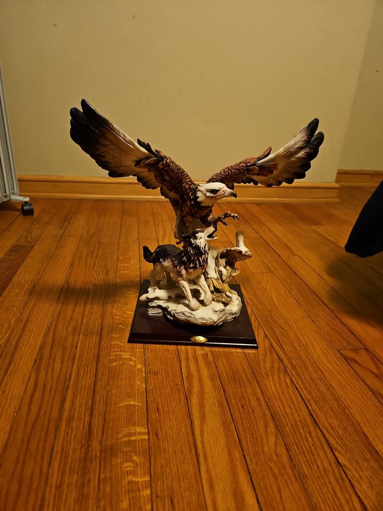 Eagle and wolf figurine