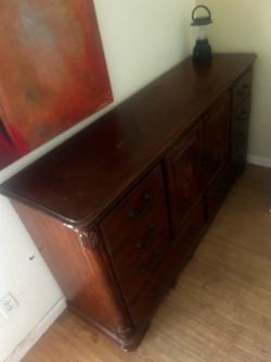 Cherry Wood Dresser with Multiple Drawers